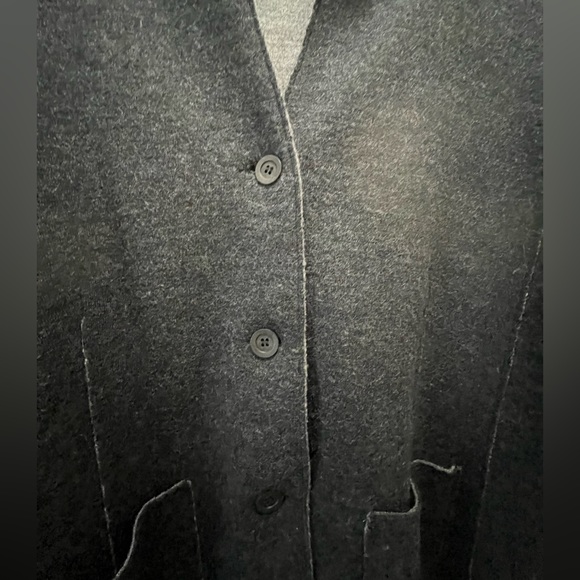 Eileen Fisher Woman Felted 100% Merino Wool Double Knit Long Line Blazer Jacket - Picture 8 of 14